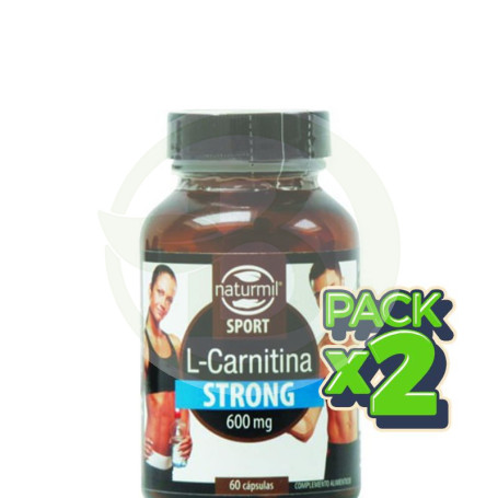 Pack 2x L-Carnitina Strong 600Mg. 60 Cápsulas Naturmil Sport