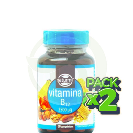 Pack 2x Vitamina B12 2500mcg 60 Comprimidos Naturmil