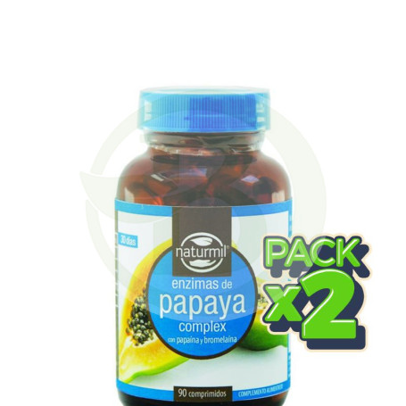 Pack 2x Enzimas de Papaya 90 Comprimidos Naturmil