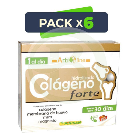Pack 6x Colágeno hidrolizado Forte 30 Cápsulas Pinisan