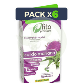 Pack 6x Fito Premium Cardo Mariano 30 Cápsulas Pinisan