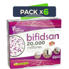 Pack 6x Bifidsan 20000 Milliards 20 Gélules Vég. Pinisan