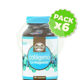 Pack 6x Colágeno Con Magnesio 600Mg. 180 Comprimidos Naturmil