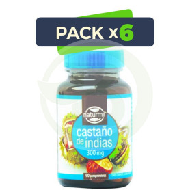Pack 6x Castaño de Indias 300Mg. 90 Comprimidos Naturmil
