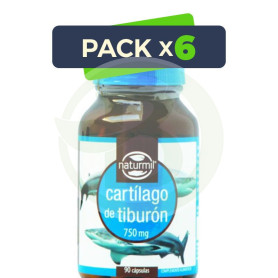 Pack 6x Cartílago de Tiburón 750Mg. 90 Cápsulas Naturmil