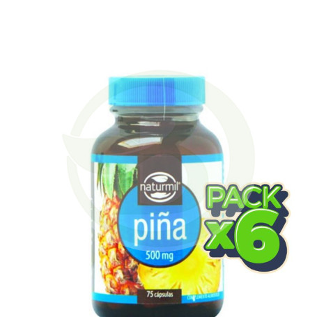 Pack 6x Piña 500Mg. 75 Cápsulas Naturmil
