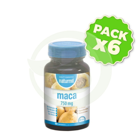 Pack 6x Maca 750Mg. 60 Comprimidos Naturmil