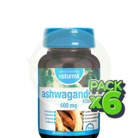 Pack 6x Ashwagandha 600Mg 30 Comprimidos Naturmil