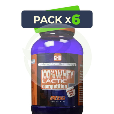 Pack 6x Whey 100% Lactic Competition Chocolate Blanco 1Kg. Megaplus