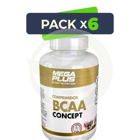 Pack 6x Bcaa + Glutamina Concept Limón 500Gr. Megaplus