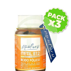 Pack 3x Méthyl B12 + Acide Folique 60 Gélules État Pur