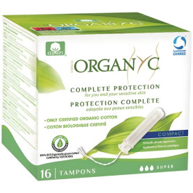 Tampons Super avec Applicateur Compact 16 Unités Organyc