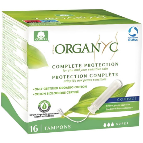 Tampons Super avec Applicateur Compact 16 Unités Organyc