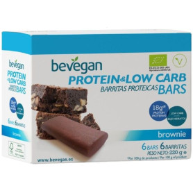 Barre Protéinée Brownie Pauvre en Glucides 6X36g Bevegan