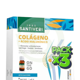 Pack 3x Colágeno + acido hialuronico 16 Viales Santiveri