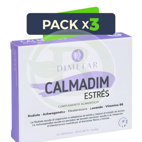 Pack 3x Calmadim Estrés 30 Cápsulas Dimefar