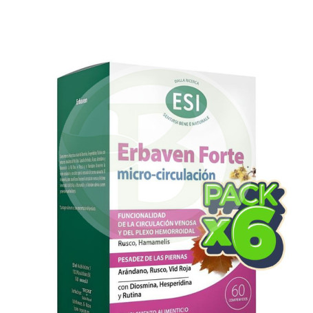 Pack 6x Erbaven Forte Micro-Circulación 60 Comprimidos Esi
