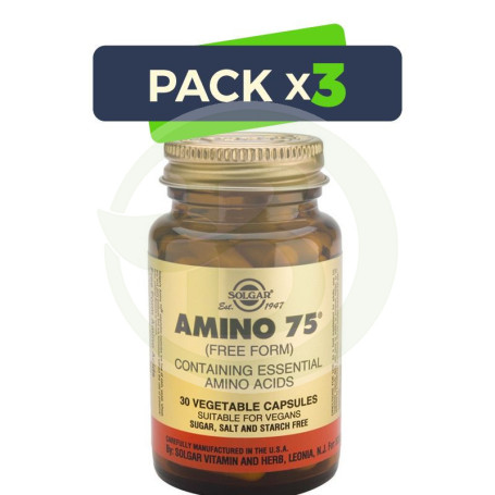 Pack 3x Amino 75 30 Cápsulas Solgar