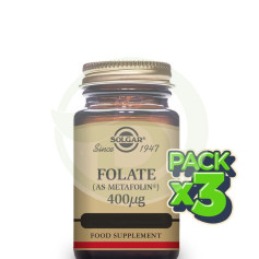 Pack 3x Folate (Métafolate) 50 Gélules Solgar