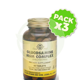 Pack 3x Glucosamina MSM Complex 60 Cápsulas Solgar