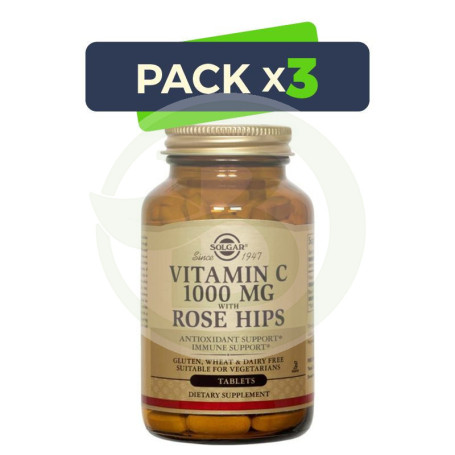Pack 3x Rose Hips C 1.000Mg. 100 Cápsulas Solgar