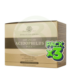 Pack 3x Acidophilus Plus Avanzado 120 Cápsulas Solgar