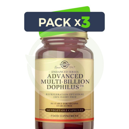 Pack 3x Advanced Multi-Billion Dophilus 60 Cápsulas Solgar