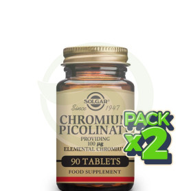 Pack 2x Cromo Picolinato 100Mcg. 90 Tabletas Solgar