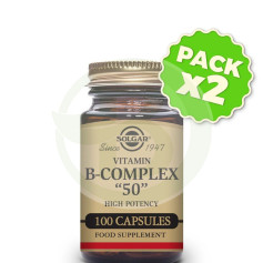 Pack 2x Vitamine B-Complex avec Vit C 100 Gélules Solgar