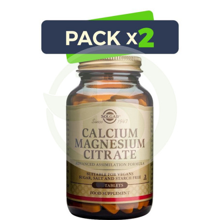 Pack 2x Calcio/Magnesio Citrato 50 Cápsulas Solgar
