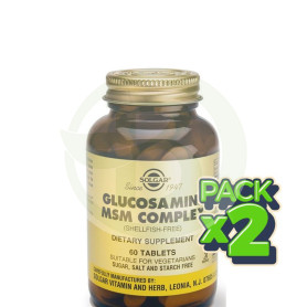 Pack 2x Glucosamina MSM Complex 60 Cápsulas Solgar