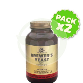 Pack 2x Levadura de Cerveza 250 Cápsulas Solgar
