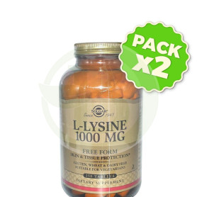 Pack 2x L-Lisina 1.000Mg. 250 Cápsulas Solgar