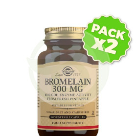 Pack 2x Bromelina 300Mg 60 Cápsulas Solgar