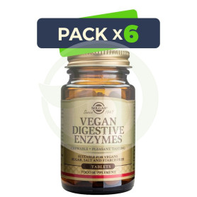 Pack 6x Vegan Enzimas Digestivas 60 Cápsulas Solgar