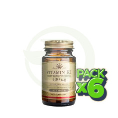 Pack 6x Vitamina K1 (Fitonadiona) 100Mcg. 100 Cápsulas Solgar