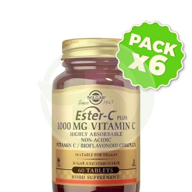 Pack 6x Ester-C Plus 1000Mg 60 Comprimidos Solgar