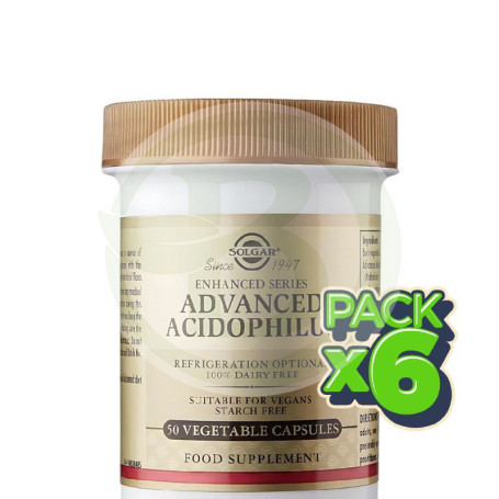 Pack 6x Advanced Acidophilus 50 Cápsulas Solgar