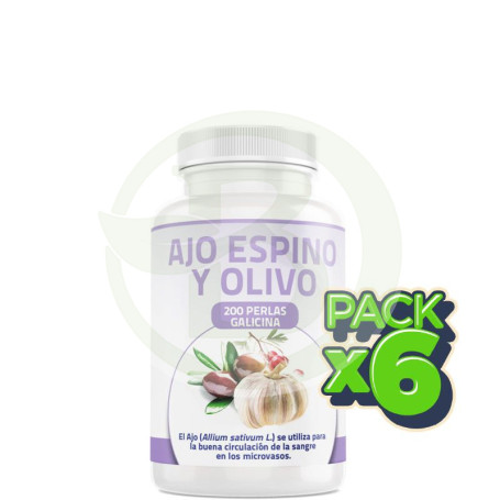 Pack 6x Ajo, Espino Blanco y Olivo 200 Perlas Bequisa