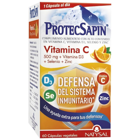 Protecsapin Vitamine C + D3 + Sélénium + Zinc 60 Gélules Natysal