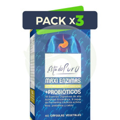 Pack 3x Maxi Enzymes avec Probiotiques 40 Gélules Estado Puro - Tongil