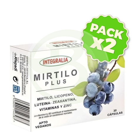 Pack 2x Mirtilo Plus 30 Cápsulas Integralia