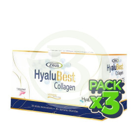 Pack 3x Hyalubest Collagen 30 Sticks + 30 Cápsulas Zeus