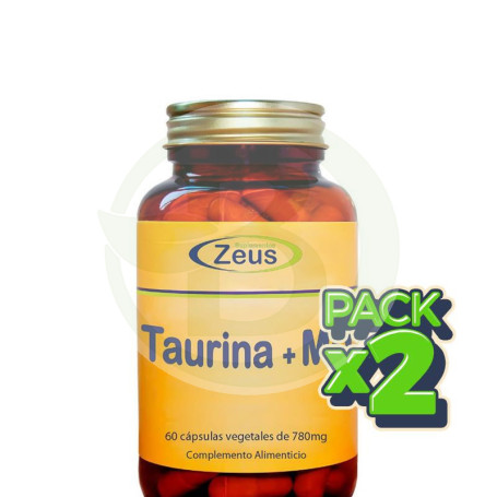 Pack 2x Taurina + Mg 60 Cápsulas Vegetales Zeus