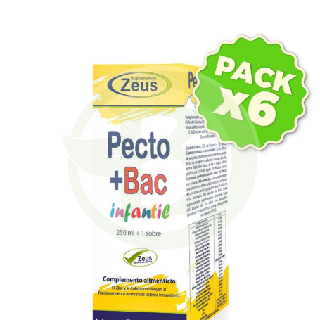 Pack 6x Pecto+Bac Infantil 250Ml Zeus