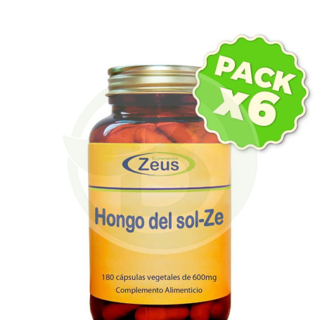 Pack 6x Hongo del Sol 180 Cápsulas Vegetales Zeus