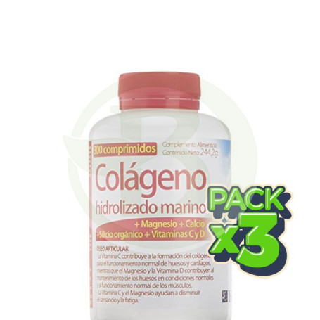 Pack 3x Zentrum Colágeno Hidrolizado 300 Comprimidos Ynsadiet
