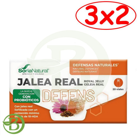 Pack 3x2 Jalea Real Defens con Probióticos 20 Viales Soria Natural