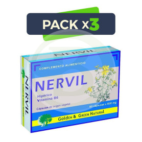 Pack 3x Nervil Golden Green 60 Cápsulas