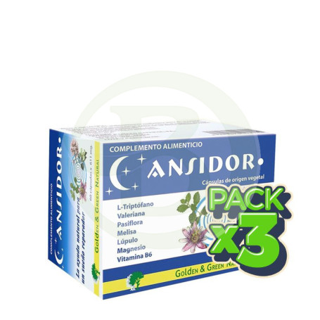 Pack 3x Ansidor 60 Capsulas Golden Green
